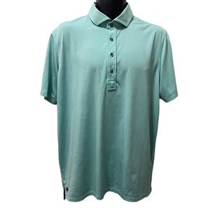 Greyson Golf Spirit Polo Shirt Cattail Blue S/S Stretch Wicking Men's‎ Size L